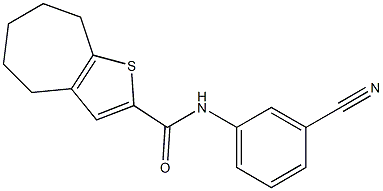 N-(3-cyanophenyl)-4H,5H,6H,7H,8H-cyclohepta[b]thiophene-2-carboxamide Struktur