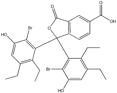 1,1-Bis(6-bromo-2,3-diethyl-5-hydroxyphenyl)-1,3-dihydro-3-oxoisobenzofuran-5-carboxylic acid Struktur