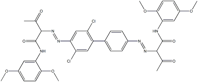 4,4'-Bis[[1-(2,5-dimethoxyphenylamino)-1,3-dioxobutan-2-yl]azo]-3,6-dichloro-1,1'-biphenyl Struktur