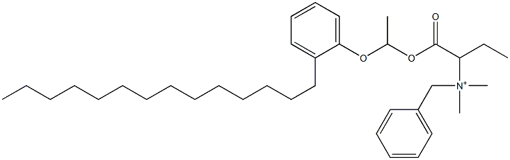 N,N-Dimethyl-N-benzyl-N-[1-[[1-(2-tetradecylphenyloxy)ethyl]oxycarbonyl]propyl]aminium Struktur