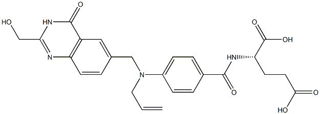 (2S)-2-[4-[N-[(3,4-Dihydro-2-hydroxymethyl-4-oxoquinazolin)-6-ylmethyl]-N-(2-propenyl)amino]benzoylamino]glutaric acid Struktur