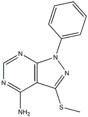 4-Amino-3-methylthio-1-phenyl-1H-pyrazolo[3,4-d]pyrimidine Struktur