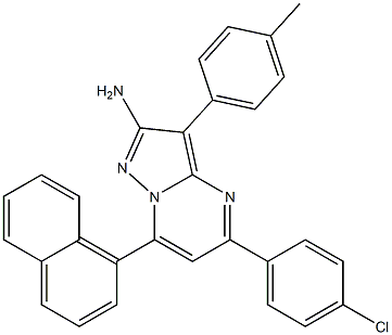 2-Amino-3-(4-methylphenyl)-5-(4-chlorophenyl)-7-(1-naphtyl)pyrazolo[1,5-a]pyrimidine Struktur