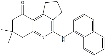 1,2,3,6,7,8-Hexahydro-4-(1-naphtylamino)-7,7-dimethyl-9H-cyclopenta[c]quinolin-9-one Struktur