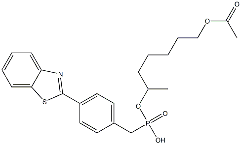 4-(2-Benzothiazolyl)phenylmethylphosphonic acid 5-acetyloxypentylethyl ester Struktur