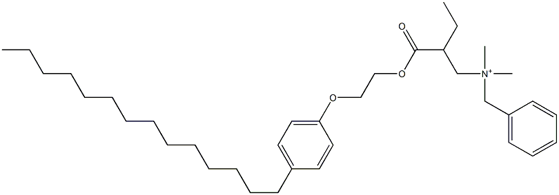 N,N-Dimethyl-N-benzyl-N-[2-[[2-(4-tetradecylphenyloxy)ethyl]oxycarbonyl]butyl]aminium Struktur