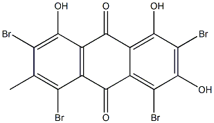 1,3,8-Trihydroxy-2,4,5,7-tetrabromo-6-methyl-anthracene-9,10-dione Struktur