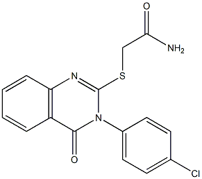 2-(2-Amino-2-oxoethylthio)-3-(4-chlorophenyl)-quinazolin-4(3H)-one Struktur