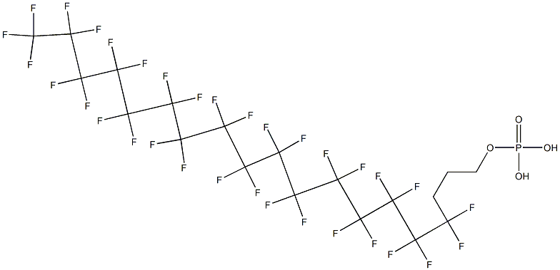 Phosphoric acid hydrogen (4,4,5,5,6,6,7,7,8,8,9,9,10,10,11,11,12,12,13,13,14,14,15,15,16,16,17,17,18,18,19,19,19-tritriacontafluorononadecan-1-yl) ester Struktur