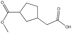 2-(3-(methoxycarbonyl)cyclopentyl)acetic acid Struktur