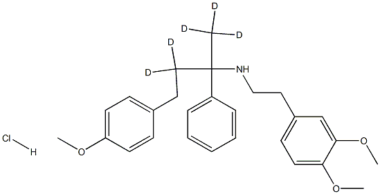 N-(3,4-Dimethoxyphenethyl)-4-(4-methoxyphenyl)-2-phenylbutan-2-amine-d5 Hydrochloride Struktur