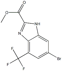 6-Bromo-4-trifluoromethyl-1H-benzoimidazole-2-carboxylic acid methyl ester Struktur