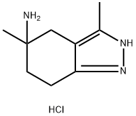 3,5-dimethyl-4,5,6,7-tetrahydro-2H-indazol-5-amine dihydrochloride Struktur