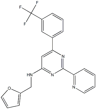 N-(2-FURYLMETHYL)-2-PYRIDIN-2-YL-6-[3-(TRIFLUOROMETHYL)PHENYL]PYRIMIDIN-4-AMINE Struktur