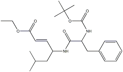 Ethyl (2E)-4-((2-[(tert-butoxycarbonyl)amino]-3-phenylpropanoyl)amino) -6-methyl-2-heptenoate Struktur