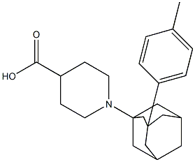 1-[3-(4-Methylphenyl)adamant-1-yl]piperidine-4-carboxylic acid Struktur