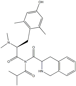 N,N-dimethyl-2',6'-dimethyltyrosyl-1,2,3,4-tetrahydroisoquinoline-3-carbonyl tert-butyl amide Struktur