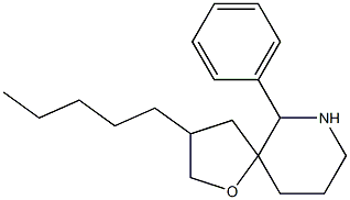 3-aryl-6-phenyl-1-oxa-7-azaspiro(4.5)decane Struktur