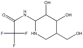 5-hydroxymethyl-2-trifluoroacetamidopiperidine-3,4-diol Struktur