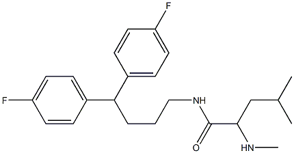 4-methyl-2-(methylamino)pentanoic acid (4, 4-bis(4-fluorophenyl)butyl)amide Struktur