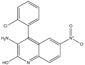 3-amino-4-(2-chlorophenyl)-6-nitrocarbostyril Struktur