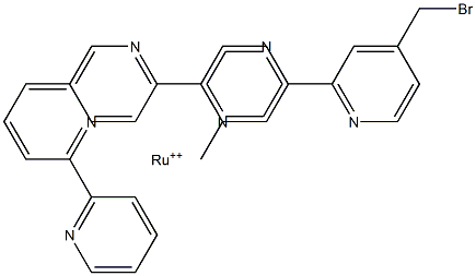 (4-bromomethyl-4'-methylbipyridine)(bis(bipyridine))ruthenium(II) Struktur