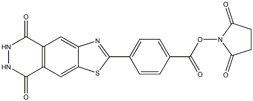 4-(6,7-dihydro-5,8-dioxothiazolo(4,5-g)phthalazin-2-yl)benzoic acid N-hydroxysuccinimide ester Struktur