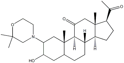 3-hydroxy-2-(2,2-dimethyl-4-morpholinyl)pregnane-11,20-dione Struktur