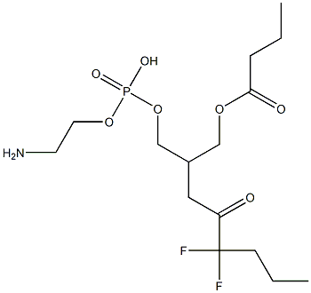 2-(butanoyloxymethyl)-5,5-difluoro-4-oxo-octyl phosphoethanolamine Struktur