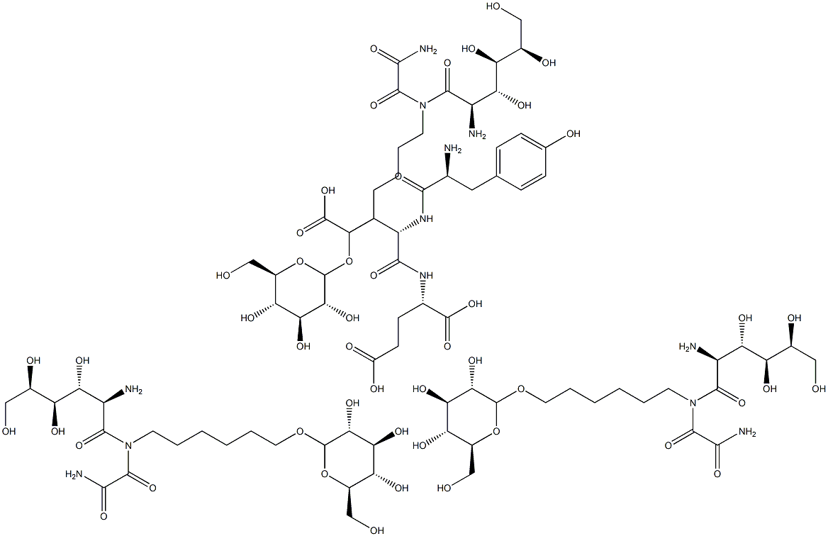 tyrosyl(glutamyl)glutamate tris(N-acetylgalactosamineaminohexylglycoside)amide Struktur