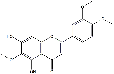 5,7-DIHYDROXY-6,3',4'-TRIMETHOXYFLAVONE Struktur