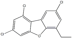 6-ETHYL-1,3,8-TRICHLORODIBENZOFURAN Struktur