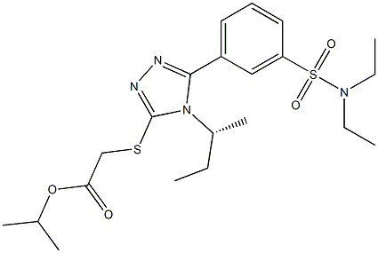 propan-2-yl 2-[[4-[(2R)-butan-2-yl]-5-[3-(diethylsulfamoyl)phenyl]-1,2,4-triazol-3-yl]sulfanyl]acetate Struktur