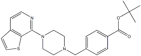 4-(4-Thieno[2,3-c]pyridin-7-yl-piperazin-1-ylmethyl)-benzoic acid tert-butyl ester Struktur