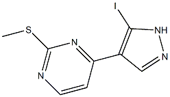 4-(5-Iodo-1H-pyrazol-4-yl)-2-methylsulfanyl-pyrimidine Struktur