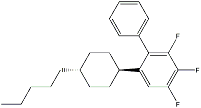 3,4,5-triifluoro-1-(trans-4-pentylcyclohexyl)phenyl benzene Struktur