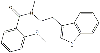 N-[2-(1H-indol-3-yl)ethyl]-N-methyl-2-methylamino-benzamide Struktur