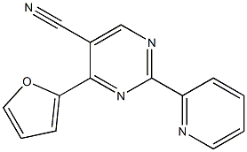 4-furan-2-yl-2-pyridin-2-ylpyrimidine-5-carbonitrile Struktur