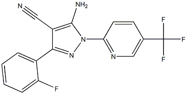 5-amino-3-(2-fluorophenyl)-1-[5-(trifluoromethyl)pyridin-2-yl]-1H-pyrazole-4-carbonitrile Struktur