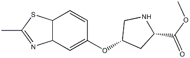 methyl (2S,4S)-4-[(2-methyl-3a,7a-dihydro-1,3-benzothiazol-5-yl)oxy]pyrrolidine-2-carboxylate Struktur