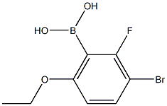 3-Bromo-6-ethoxy-2-fluorophenylboronicacid Struktur