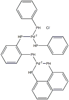 Bis-(triphenylphosphino)-palladous chloride Struktur