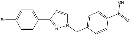 4-((3-(4-bromophenyl)-1H-pyrazol-1-yl)methyl)benzoic acid Struktur