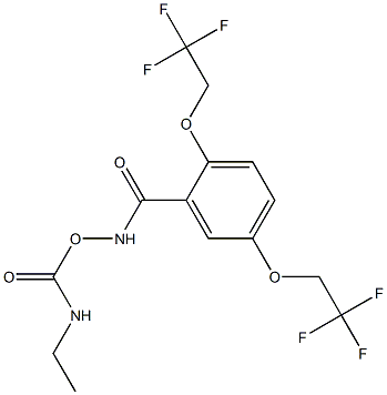 N-(((ethylamino)carbonyl)oxy)-2,5-bis(2,2,2-trifluoroethoxy)benzenecarboyjimide Struktur