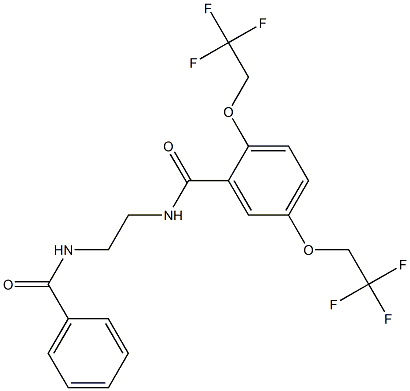 N-[2-[benzoylamino]ethyl]-2,5-bis[2,2,2-trifluoroethoxy]benzenecarboyjimide Struktur