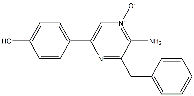 2-Amino-3-benzyl-5-(4'-hydroxyphenyl)-pyrazine-1-oxide Struktur