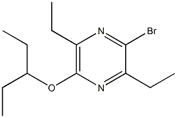 2-BROMO-3,6-DIETHYL-5-(1-ETHYLPROPOXY)PYRAZINE Struktur