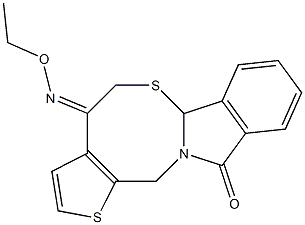 5H-thieno[2',3':5,6][1,3]thiazocino[2,3-a]isoindole-4,11(6aH,13H)-dione 4-(O-ethyloxime) Struktur