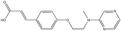 (E)-3-(4-{2-[methyl(2-pyrazinyl)amino]ethoxy}phenyl)-2-propenoic acid Struktur