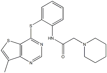 N1-{2-[(7-methylthieno[3,2-d]pyrimidin-4-yl)thio]phenyl}-2-piperidinoacetamide Struktur